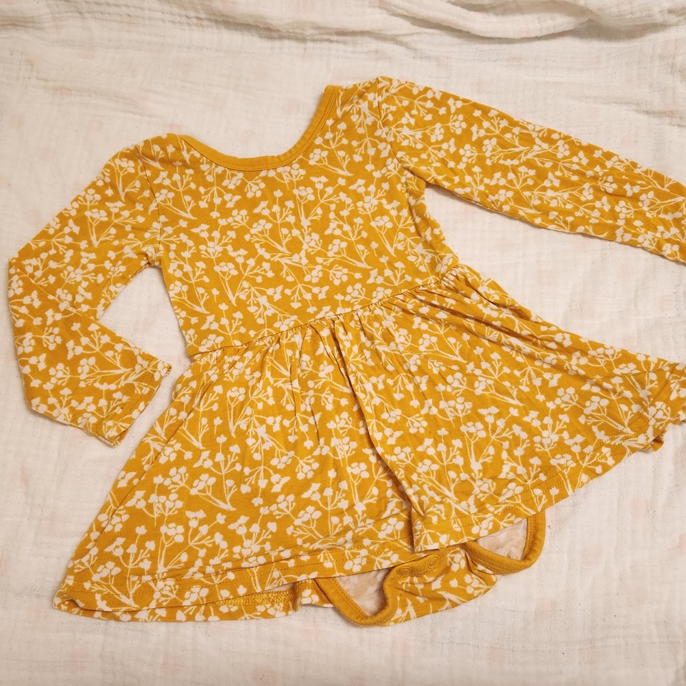 Little sleepies Golden Poppies Twril dress with bodysuit